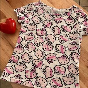Hello Kitty Pink and White Patterned Top